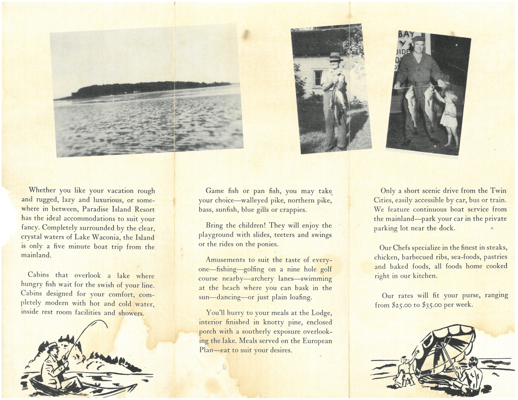 Inside Pages of Paradise Island Resort pamphlet