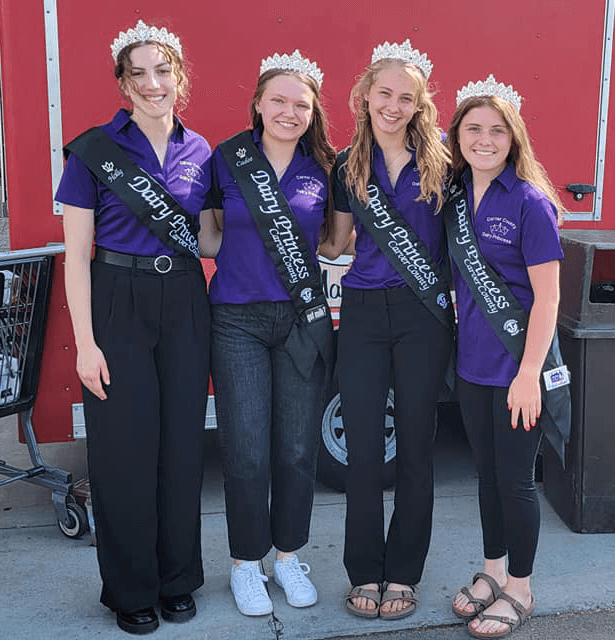 Dairy Princesses wearing their sash for the Ice Cream Social 2023.