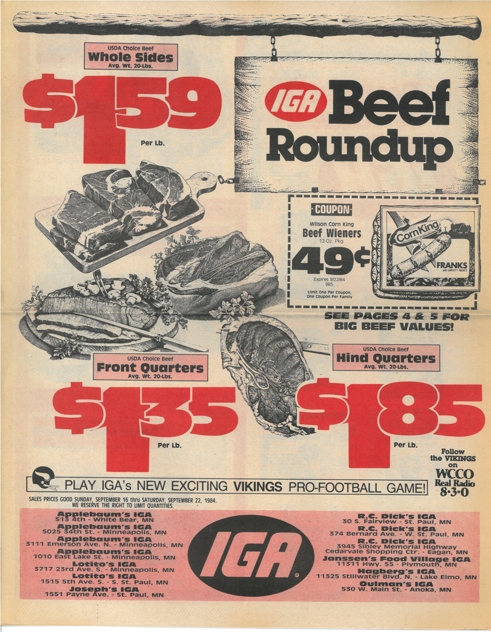 Vintage Beef Roundup Newspaper