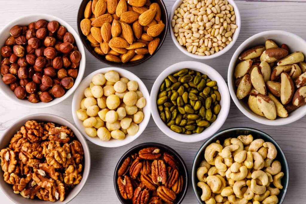 A medley of tree nuts. Image source: Verywell / Zorica Lakonic