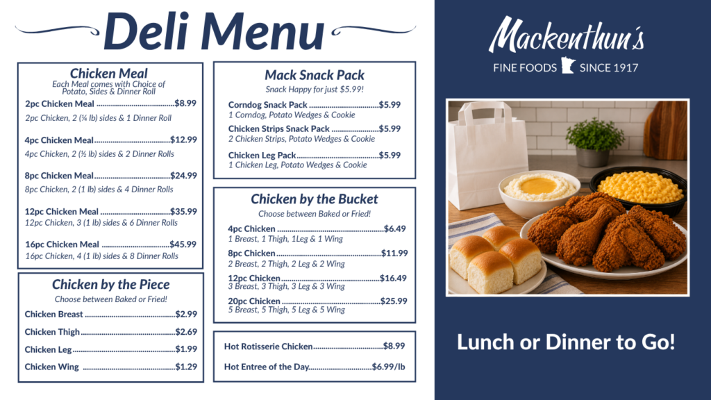 New Deli Menu Board