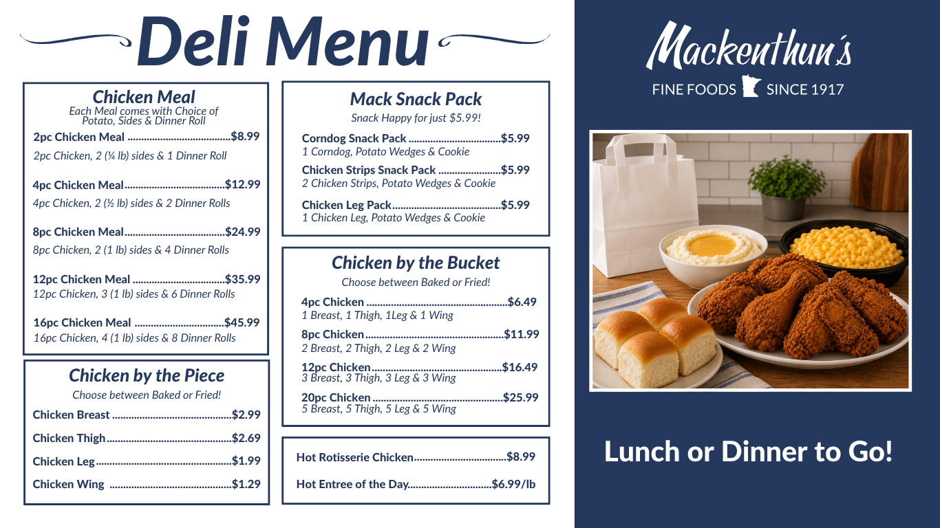 New Deli Menu Board